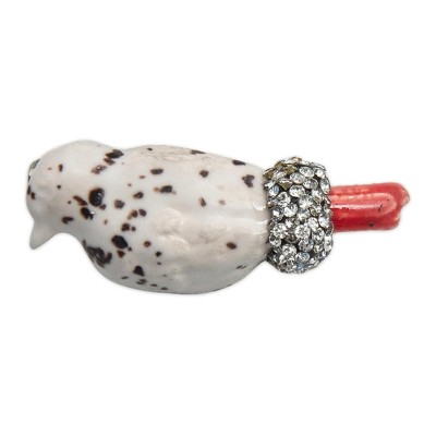 Ceramic Jewel Bird Brooch Dalmatian