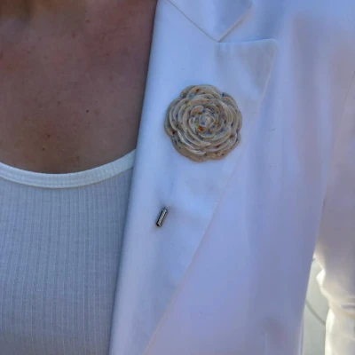 Confetti Ceramic Rose Brooch