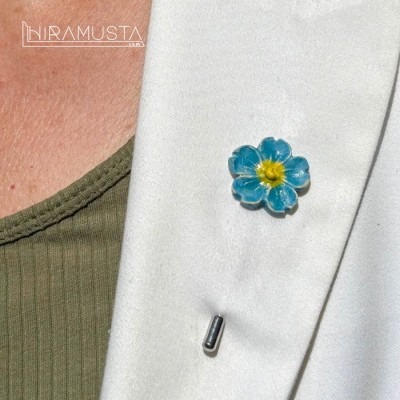 Don't Forget Me Flower Brooch - Myosotis C