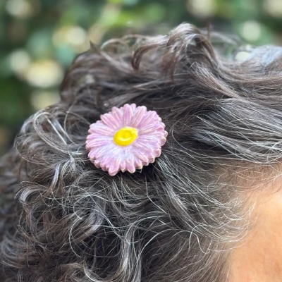 Pink Flower Hair Clip