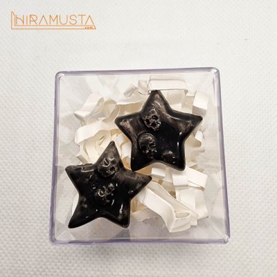 Skull and Double Star Brooch