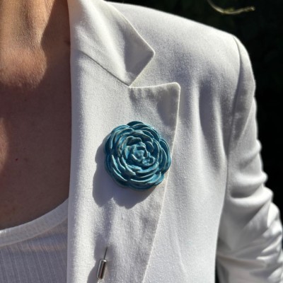 Turquoise Rose Brooch for Women
